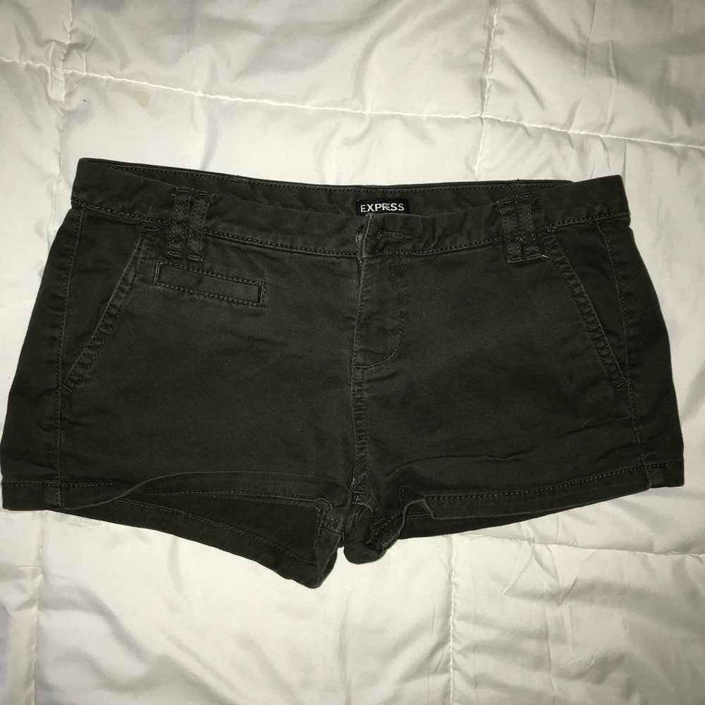 Express dark green shorts